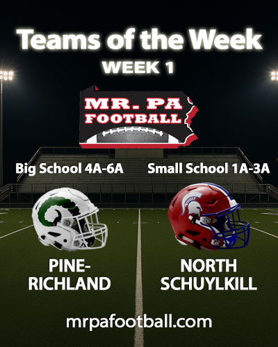Mr. PA Football, week 1 2025 Teams of the Week, Pine-Richland and North Schuylkill