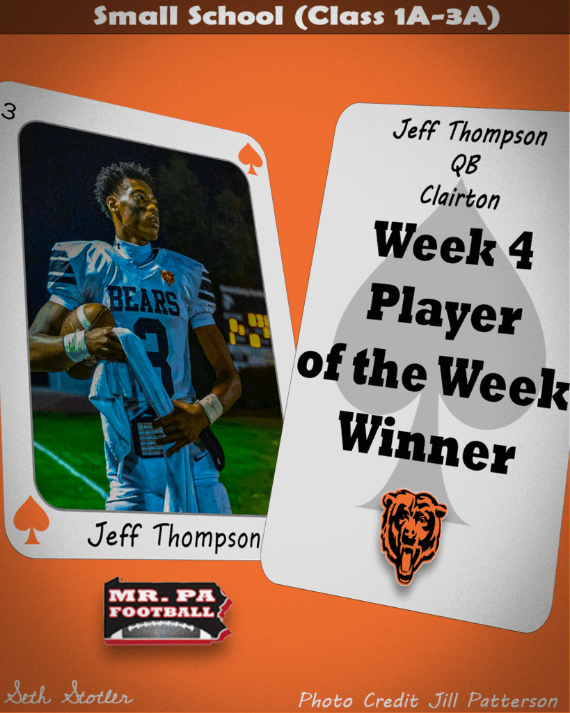 Week 4 Small School POW Jeff Thompson, Clairton