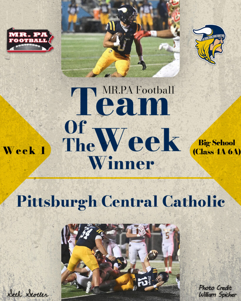 2026 Week 1 Big School TOW - Pittsburgh Central Catholic